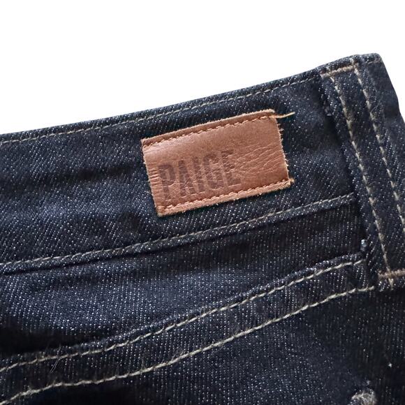 Paige Skyline Boot Jeans Women's Sz 10 30 Blue Dark wash Bootcut Mid Rise Boho - Picture 16 of 16